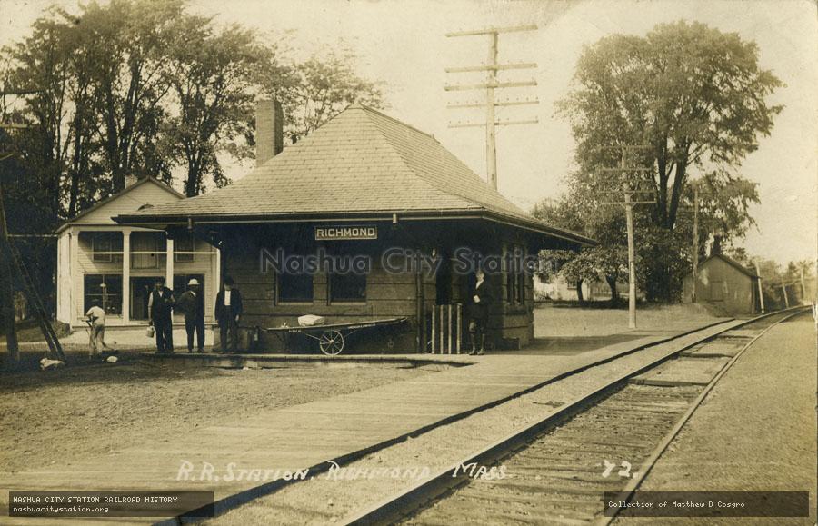 Postcard: Railroad Station, Richmond, Massachusetts